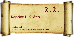 Kopácsi Klára névjegykártya