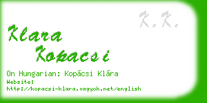klara kopacsi business card